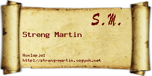 Streng Martin névjegykártya